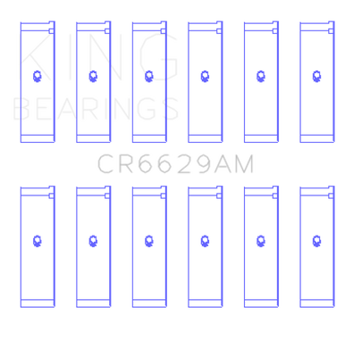 King Engine Bearings Mitsubishi 181CI 3.0L 6G72 V6 / 152CI 2.5L 6G73 V6 (Size +0.50) Rod Bearing Set