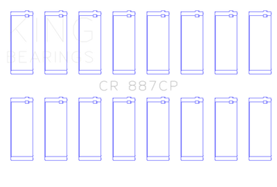 King Engine Bearings Ford (USA) Eng 445 T/D (Size +0.10) Connecting Rod Bearing - Set of 8 Pairs