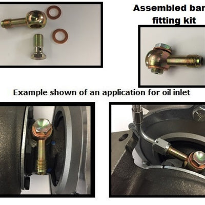 ATP Restrictor Long Banjo Style Low Profile -4 AN Oil Feed Lit (Incl Bolt) for GT25/GT28/GTX28/GTX30