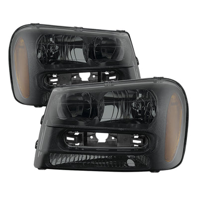 xTune Chevy Trailblazer 02-09 OEM Style Headlights Black Smoke HD-JH-CTB02-AM-BSM