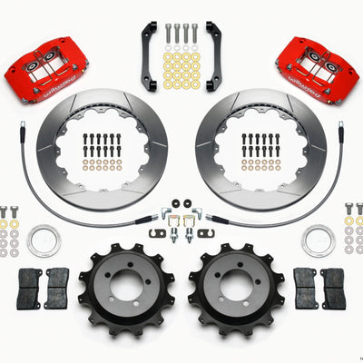 Wilwood Dynapro Radial Rear Kit 12.88in Red 2006-2007 Subaru WRX w/Lines
