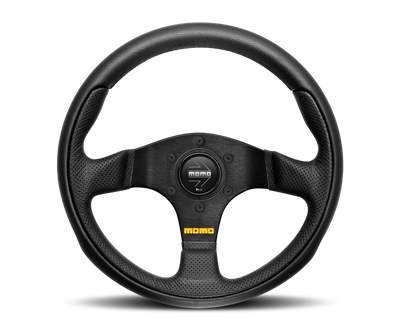 Momo Team Steering Wheel 300 mm - 4 Black Leather/Black Spokes