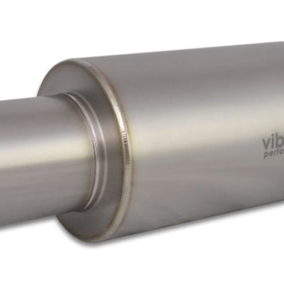 Vibrant Titanium Muffler w/Straight Cut Natural Tip 3.5in Inlet / 3.5in Outlet