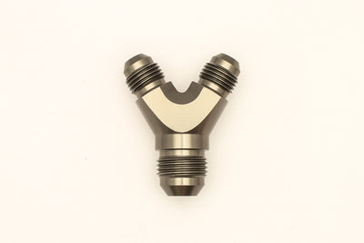 DeatschWerks 6AN Male Flare + 6AN Male Flare to 8AN Male Flare Y Block Fitting