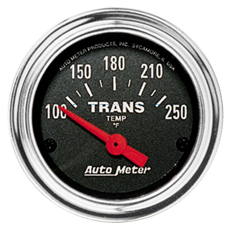 Autometer Traditional Chrome 2-1/16in 100-250 Degree F Electric Transmission Temperature Gauge