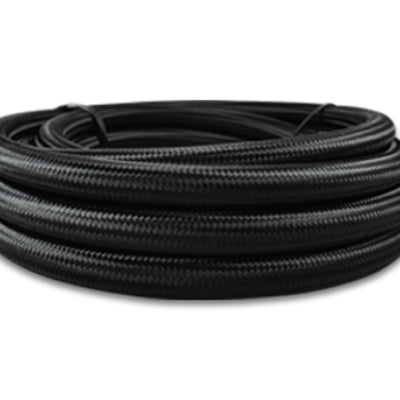 Vibrant -6 AN Black Nylon Braided Flex Hose w/ PTFE liner (10FT long)