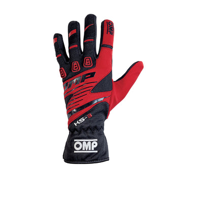 OMP KS-3 Gloves Black/Red - Size Xs