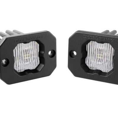 Diode Dynamics Stage Series C1 LED Pod - White SAE Fog Flush ABL (Pair)