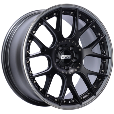 BBS CH-RII 20x9 5x130 ET48 CB71.6 Satin Black Center Platinum Lip Stainless Rim Protector Wheel