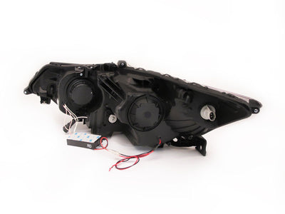 ANZO 2009-2012 Acura TSX Projector Headlights w/ Halo Black (CCFL) (HID Compatible)