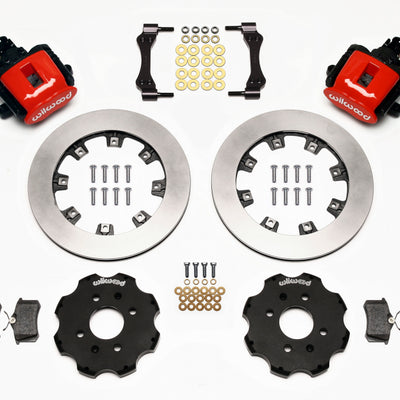 Wilwood Combination Parking Brake Rear Kit 12.19in Red Civic / Integra Disc 2.39 Hub Offset