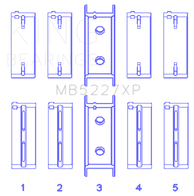 King Engine Bearings Mitsubishi 4G63/4G64 6 Bolt 1st Gen DSM Performance Main Bearing Set - Size STD