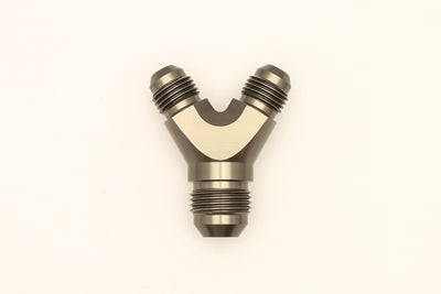 DeatschWerks 6AN Male Flare + 6AN Male Flare to 8AN Male Flare Y Block Fitting