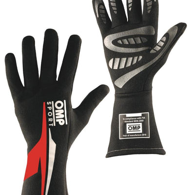 OMP Os 60 Gloves Black/White XL (Fia/Sfi)