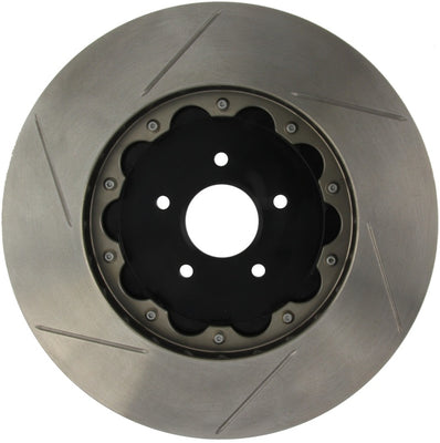 StopTech 09-11 Nissan GT-R Front Left Slotted Bare Iron 380x34mm AeroRotor Kit