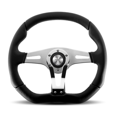 Momo Trek RSteering Wheel - Trek R/350 mm mmeter -  Black AirLeather/Brshd Al Spokes