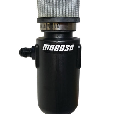 Moroso Breather Tank/Catch Can -8An Male Inlet - Black Polyethylene