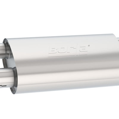 Borla Universal Pro-XS Muffler Oval 3in Inlet/ 2.5in Dual Outlet Transverse Flow Notched Muffler