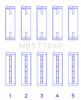 King Engine Bearings Nissan VK45DD/E/ VK50VE/ Vk56DE/VD (Size 0.25) Main Bearing Set