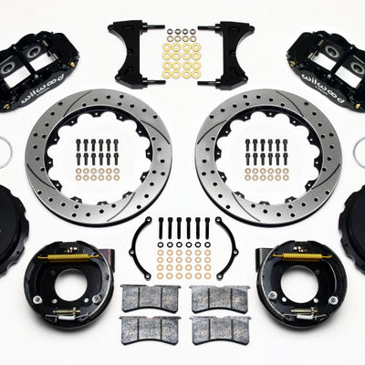 Wilwood Narrow Superlite 4R Rear P-Brk Kit 12.88in Drilled Chevy 12 Bolt w/ C-Clips
