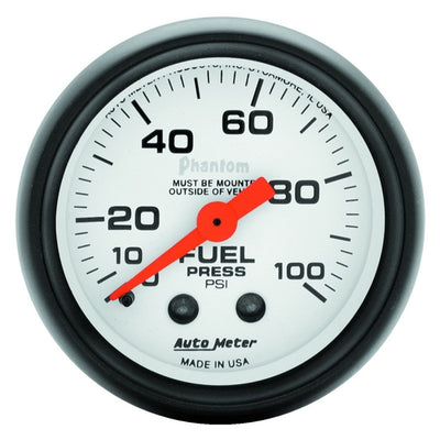 Autometer Phantom 52mm 100 PSI Mechanical Fuel Pressure Gauge