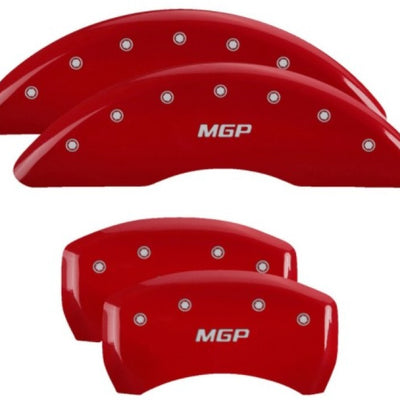 MGP 4 Caliper Covers Engraved Front & Rear MGP Red Finish Silver Char 2019 Mercedes-Benz GLE43 AMG