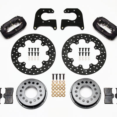 Wilwood Forged Dynalite Rear Drag Kit Drilled Rotor Mopar/Dana 2.50in Off w/Snap Ring Bearing