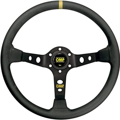 OMP Dished Steering Wheel Corsica 330/Black In Suede Leather With Anodized Spokes