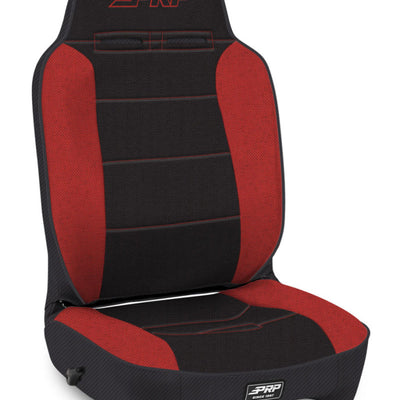 PRP Enduro High Back Reclining Suspension Seat (Driver Side) - Black/Red