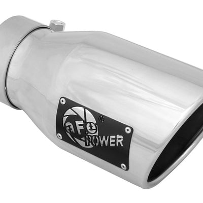 aFe MACH Force-Xp 3in Inlet x 4-1/2in Outlet x 9in Length 304 Stainless Steel Exhaust Tip