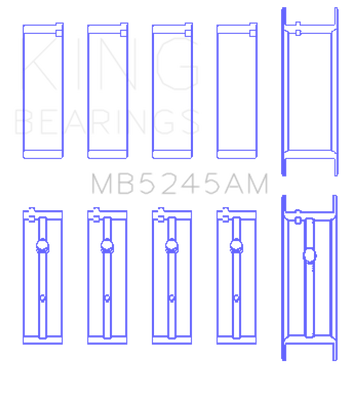 King 91-04 Nissan 146CI/2.4L KA24DE L4 / 89-97 146CI/2.4L KA24E L4  (Size +0.5) Main Bearing Set