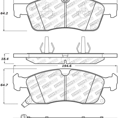 StopTech 11-20 Jeep Grand Cherokee Street Select Front Brake Pads
