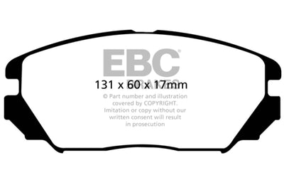 EBC 08-09 Hyundai Azera 3.3 Greenstuff Front Brake Pads
