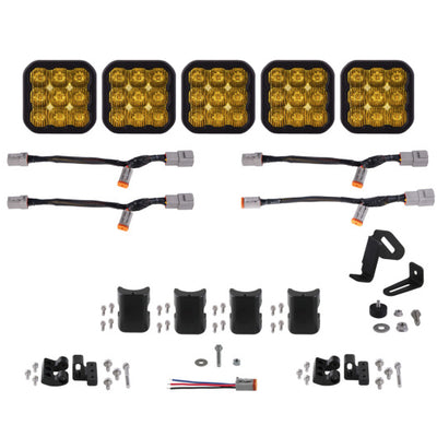 Diode Dynamics SS5 Pro Universal CrossLink 5-Pod Lightbar - Yellow Driving