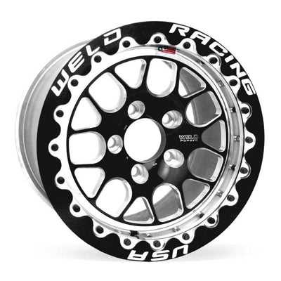 Weld S77 15x12.33 / 5x4.75 BP / 6.5in. BS Black Wheel (Medium Pad) - Black Single Beadlock MT