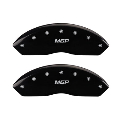 MGP 4 Caliper Covers Engraved Front & Rear MGP Black Finish Silver Char 2019 Subaru Crosstrek