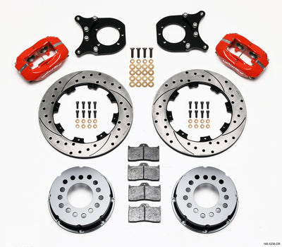 Wilwood Forged Dynalite P/S Rear Kit Drilled Red Chev 12 Bolt w/Clip Eliminator